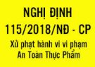 TUYÊN TRUYỀN VỀ AN TOÀN THỰC PHẨM Bài 8: Nghị định số 115/2018/NĐ-CP