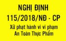 TUYÊN TRUYỀN VỀ ATTP bài 7: Nghị đính số 115/2018/NĐ-CP