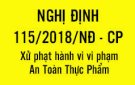 TUYÊN TRUYỀN VỀ ATTP bài 7: Nghị đính số 115/2018/NĐ-CP